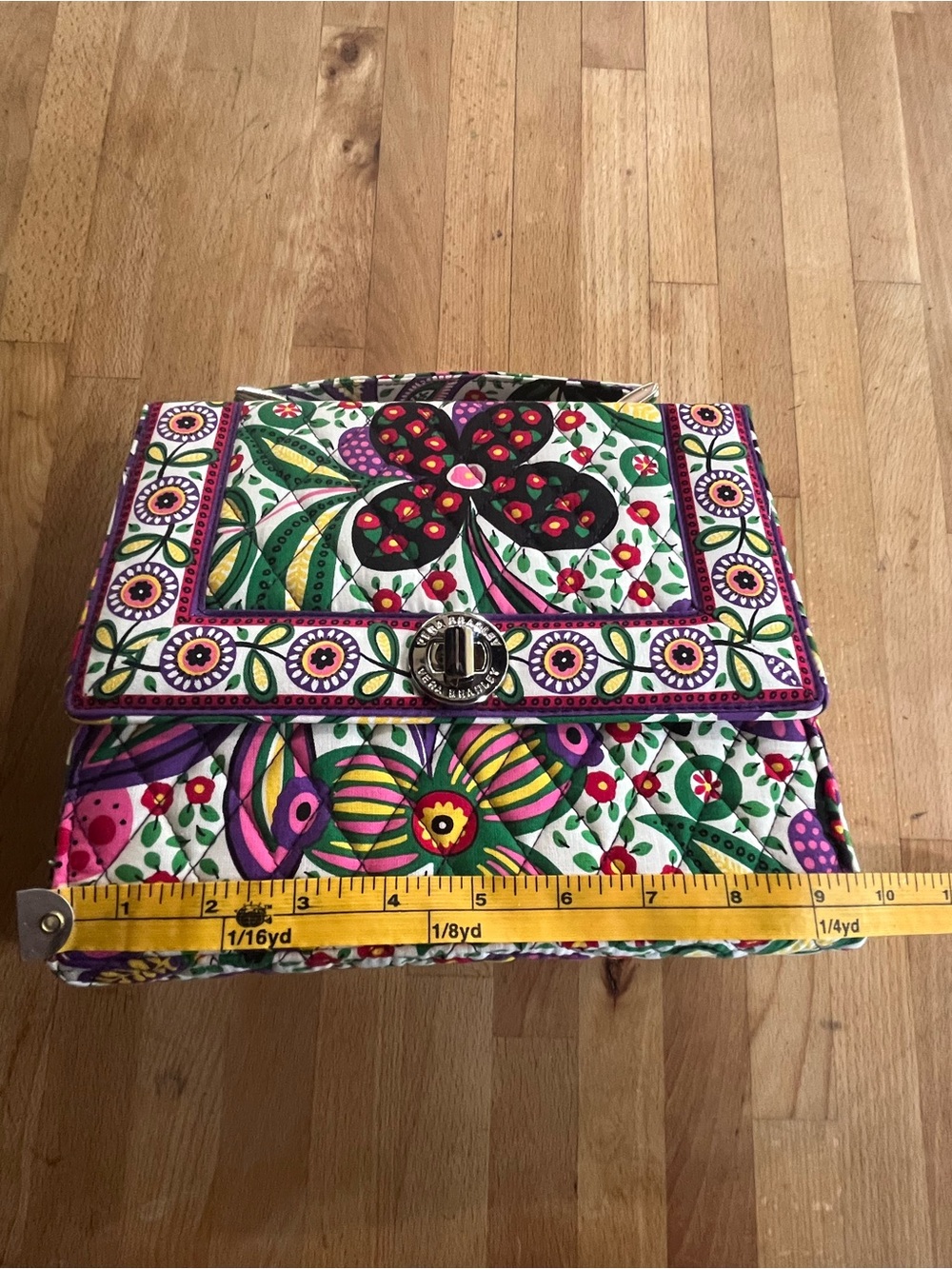 Quilted Floral Top-Handle Satchel in Multicolor - Picture 8 of 12